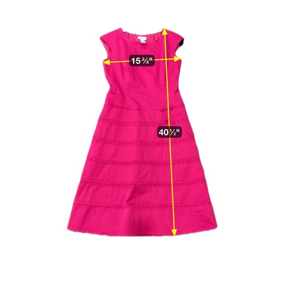 Liz Claiborne Womens Fuchsia Sleeveless A Line Dress with Bow Accent SZ 4 - Picture 7 of 9